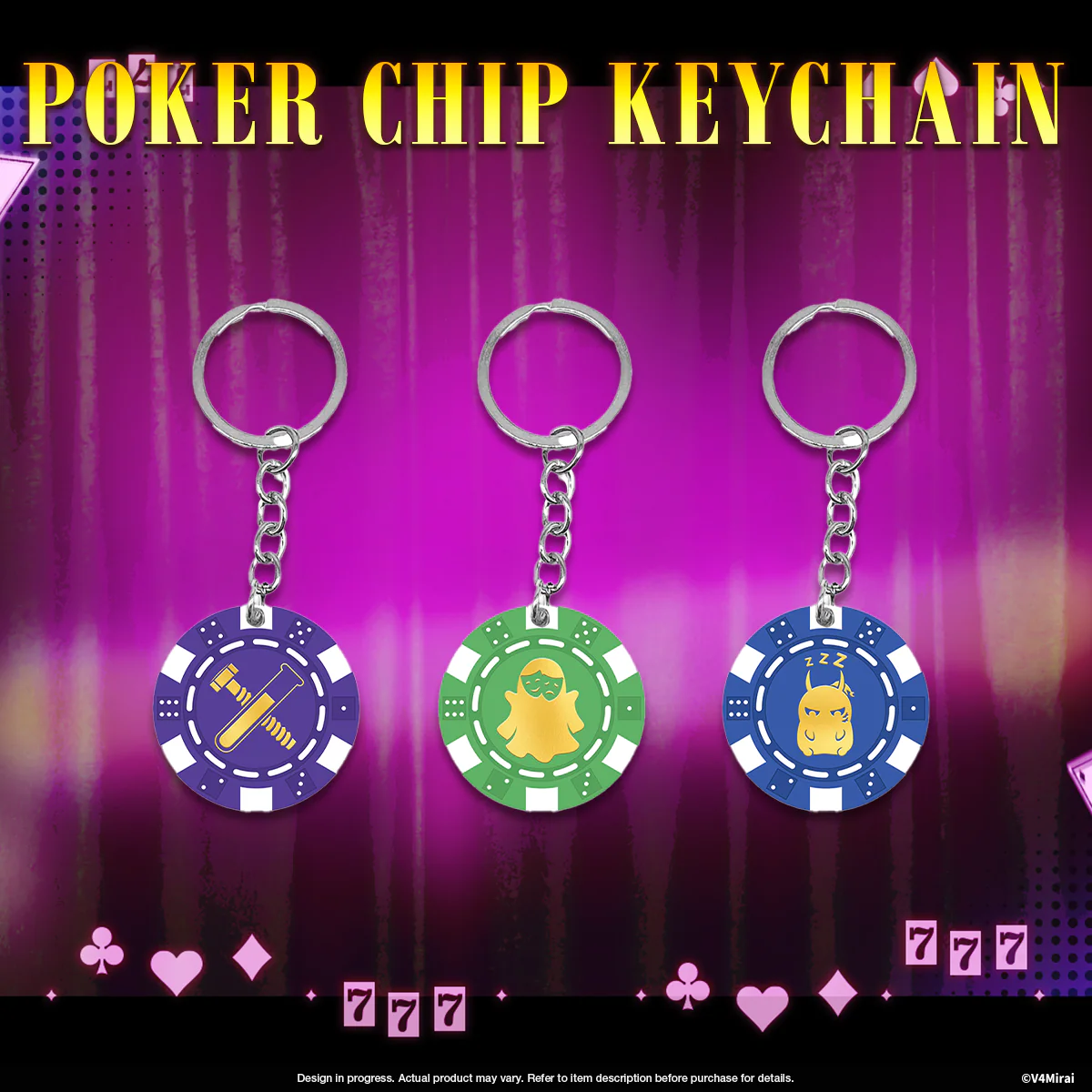 Lunalia 2nd Anniversary Merch - Poker Chip Keychain