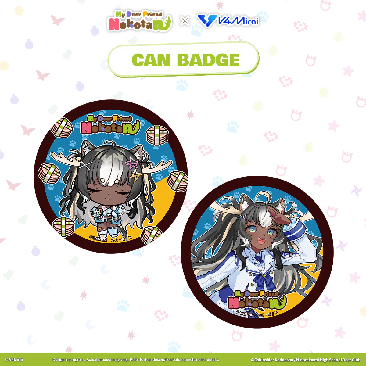 My Deer Friend Nokotan × V4Mirai Collab Merch - Can Badge - Image 10