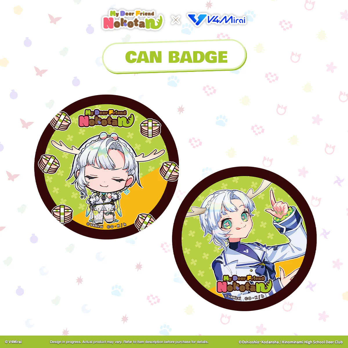 My Deer Friend Nokotan × V4Mirai Collab Merch - Can Badge - Image 14