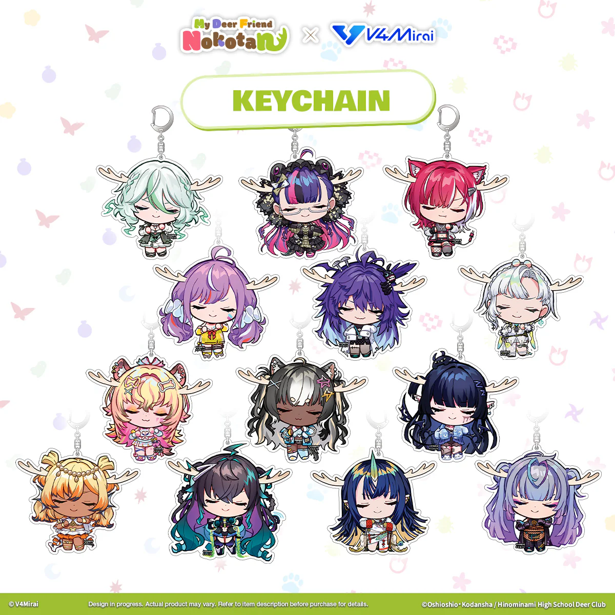 My Deer Friend Nokotan × V4Mirai Collab Merch - Keychain
