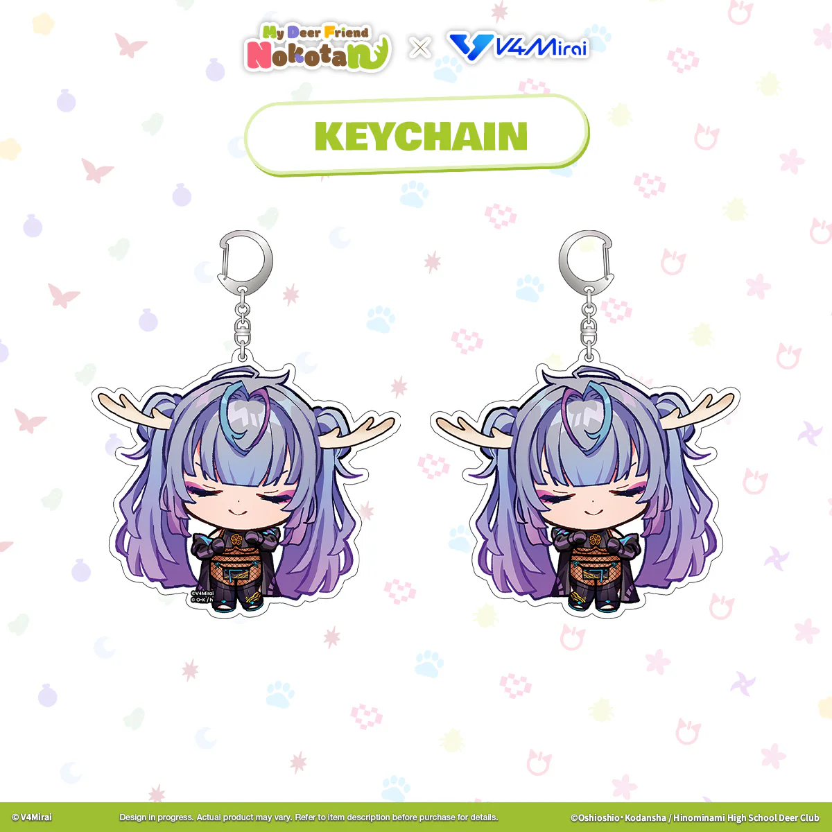 My Deer Friend Nokotan × V4Mirai Collab Merch - Keychain - Image 3