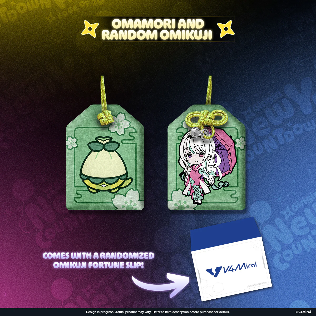 V4Mirai 2026 New Year Blessings Merch - Omamori and random Omikuji - Image 4