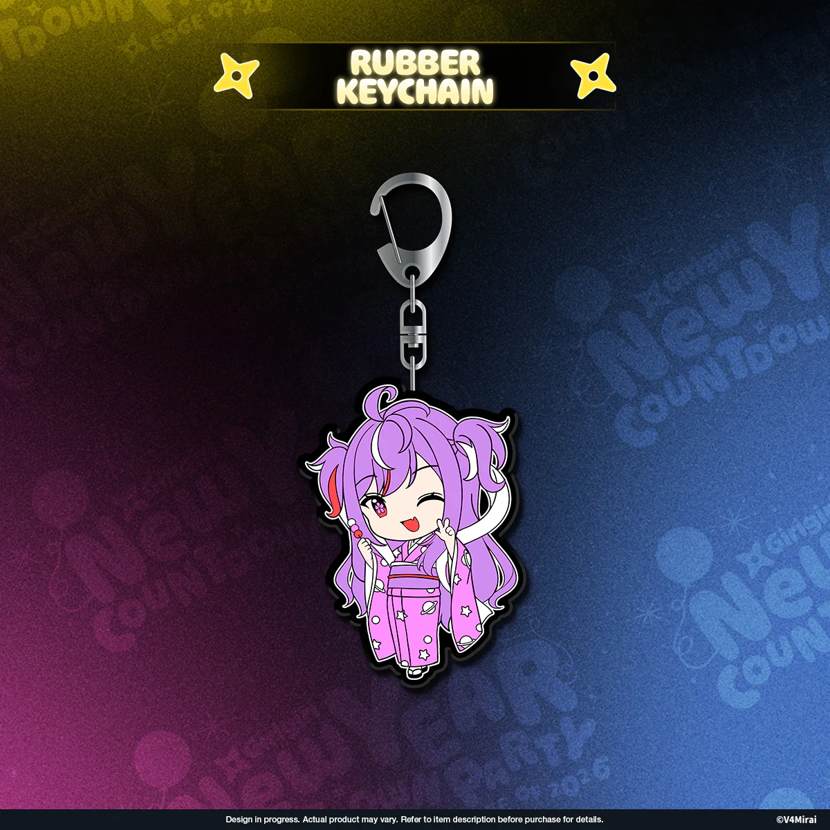 V4Mirai 2026 New Year Blessings Merch - Rubber Keychain - Image 3