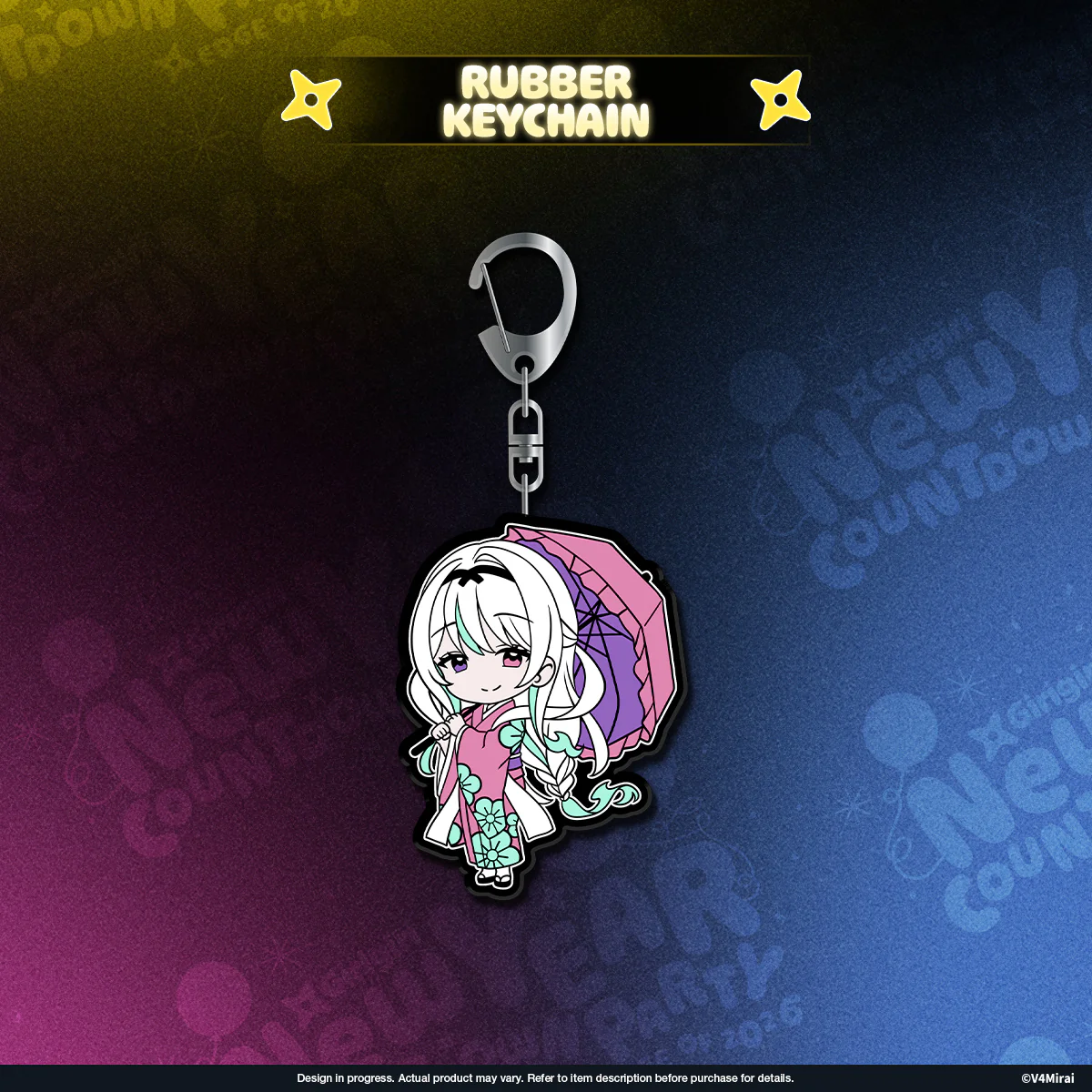V4Mirai 2026 New Year Blessings Merch - Rubber Keychain - Image 4