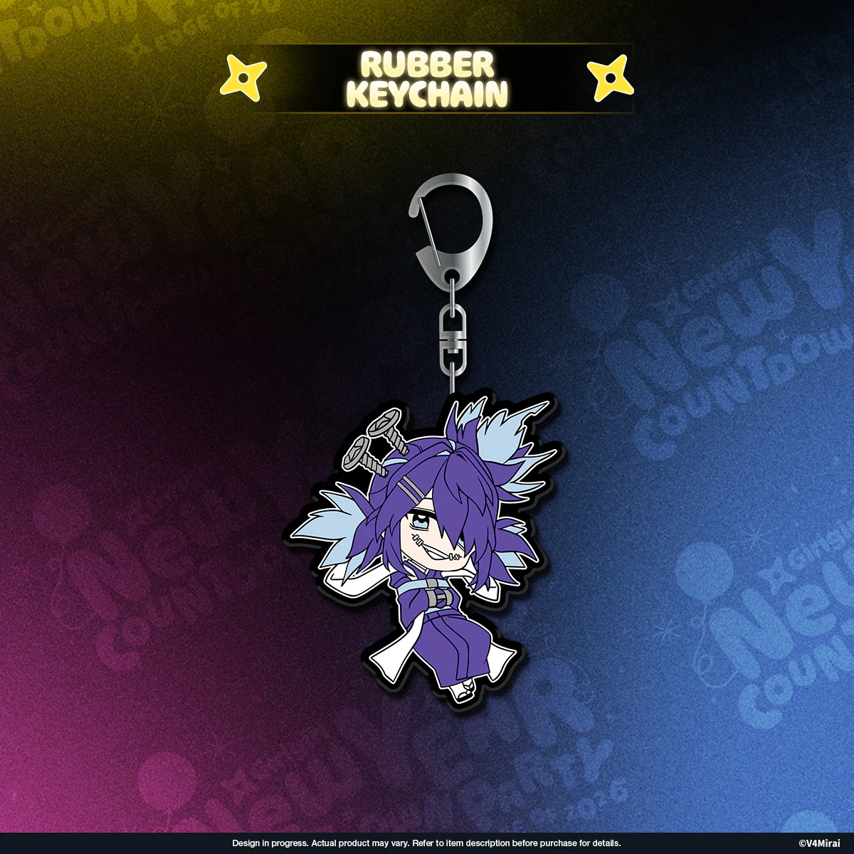V4Mirai 2026 New Year Blessings Merch - Rubber Keychain - Image 5