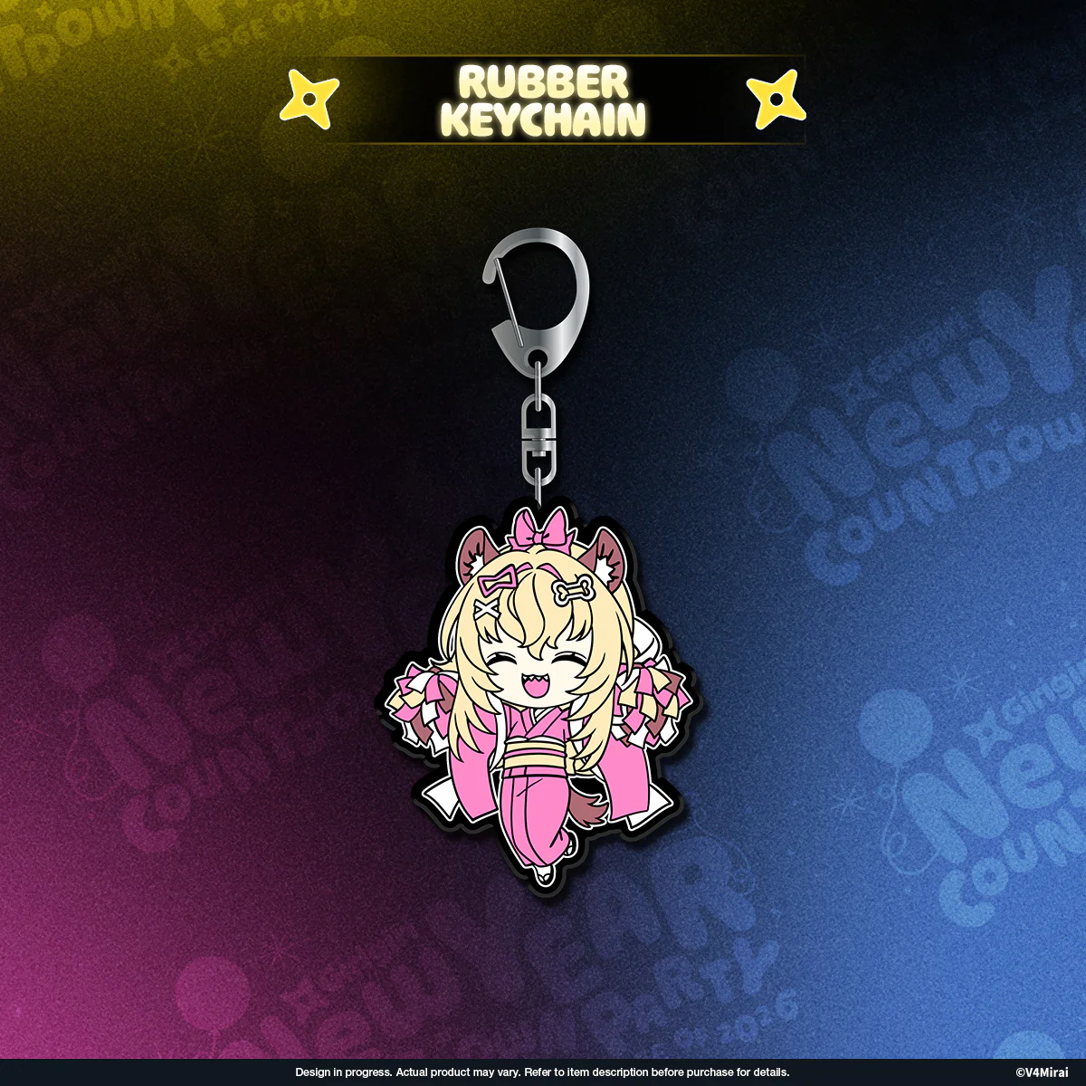 V4Mirai 2026 New Year Blessings Merch - Rubber Keychain - Image 7