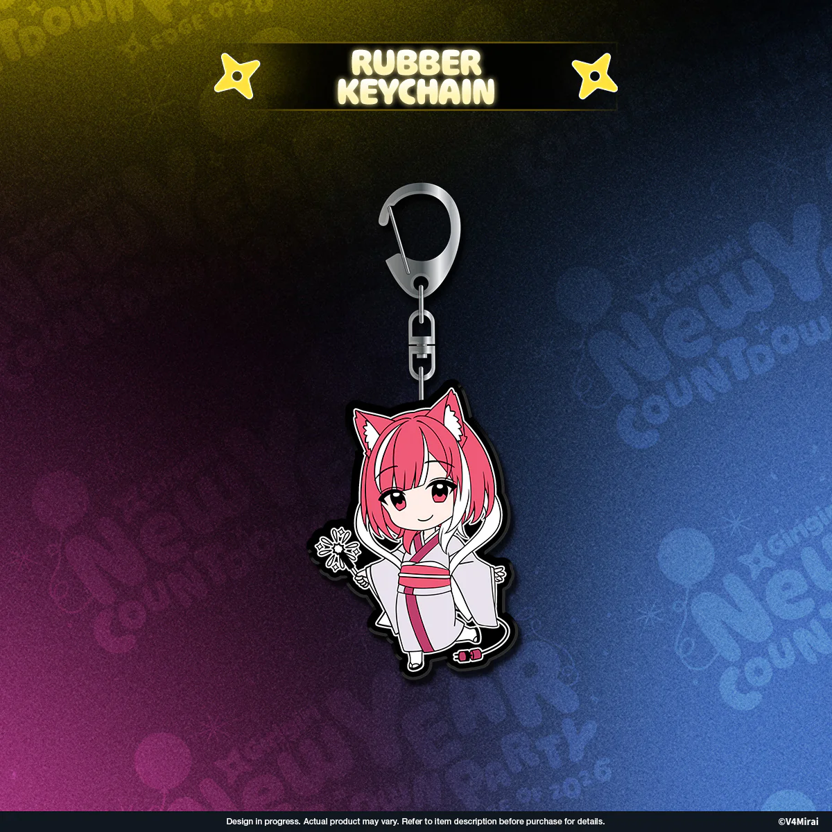 V4Mirai 2026 New Year Blessings Merch - Rubber Keychain - Image 8