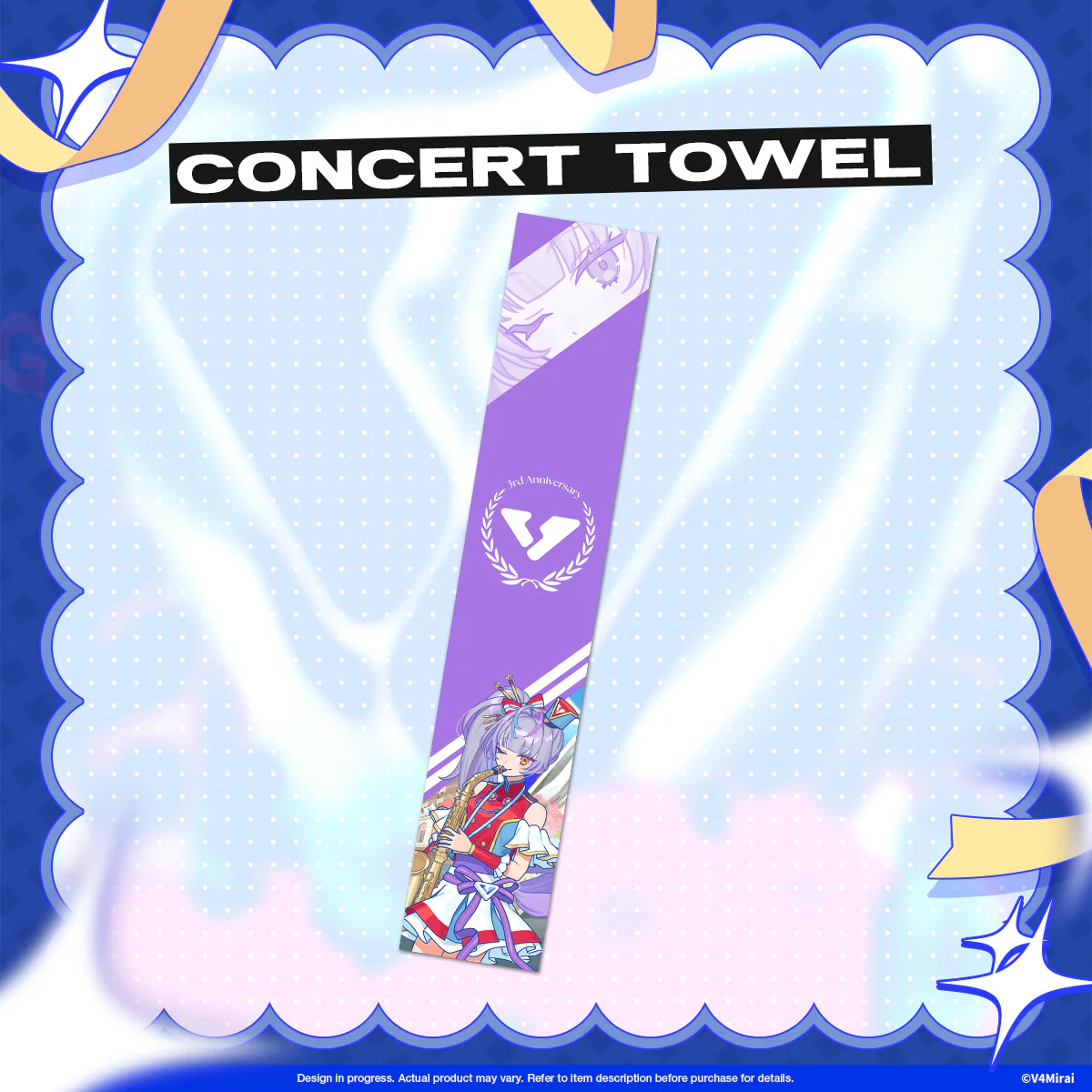 V4Mirai 3rd Anniversary Merch - Concert Towel - Image 2
