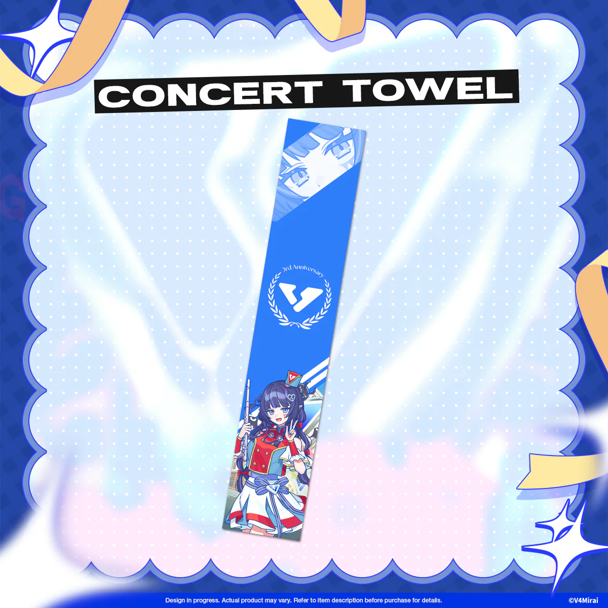 V4Mirai 3rd Anniversary Merch - Concert Towel - Image 4