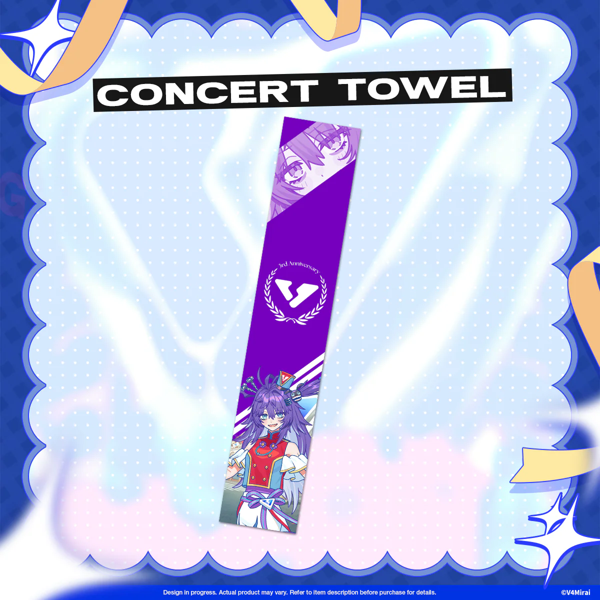 V4Mirai 3rd Anniversary Merch - Concert Towel - Image 5