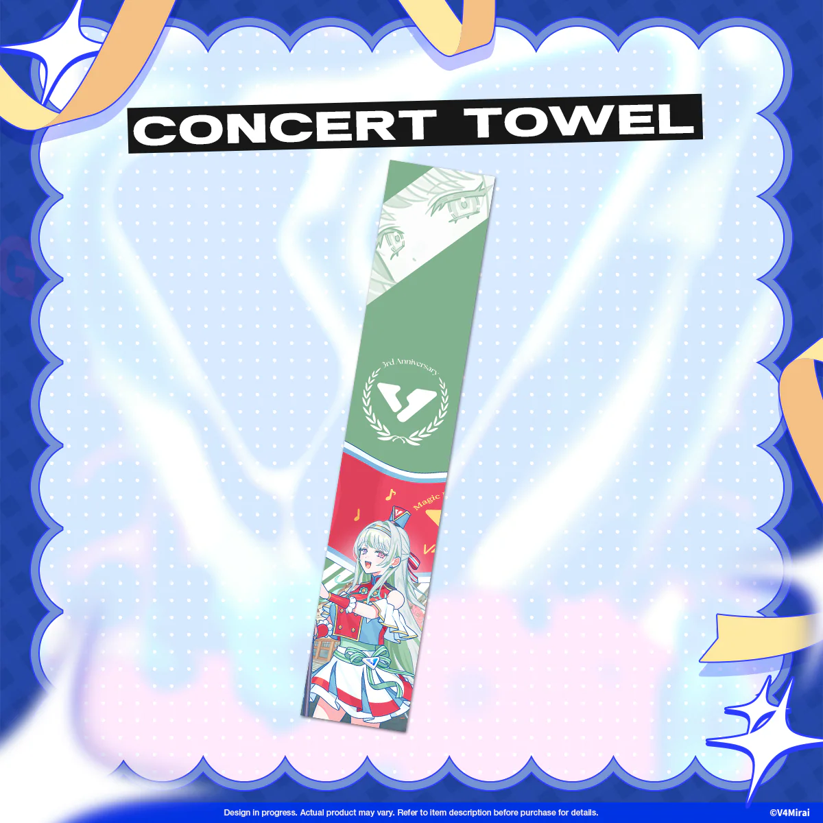 V4Mirai 3rd Anniversary Merch - Concert Towel - Image 6