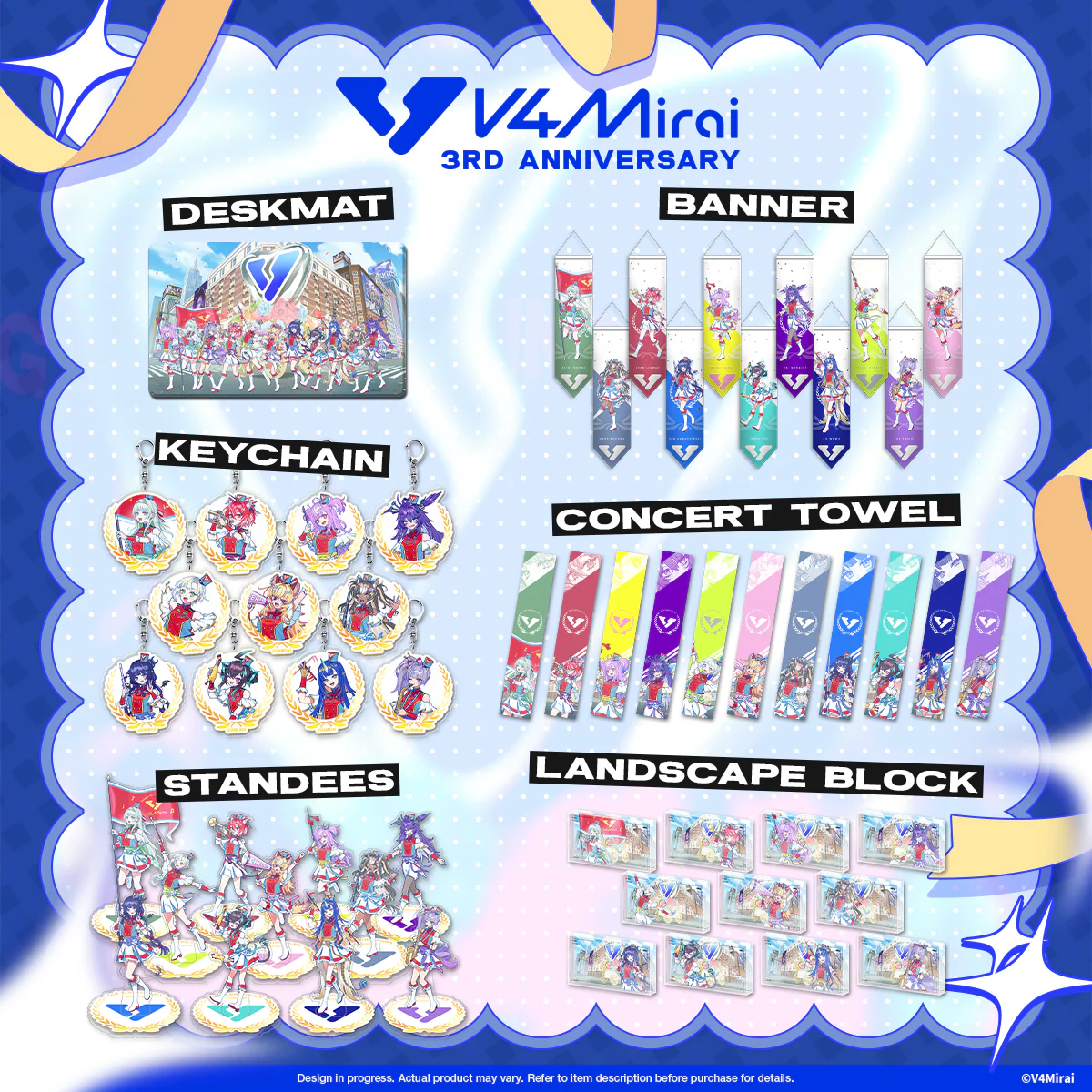 V4Mirai 3rd Anniversary Merch - Group Deskmat - Image 2