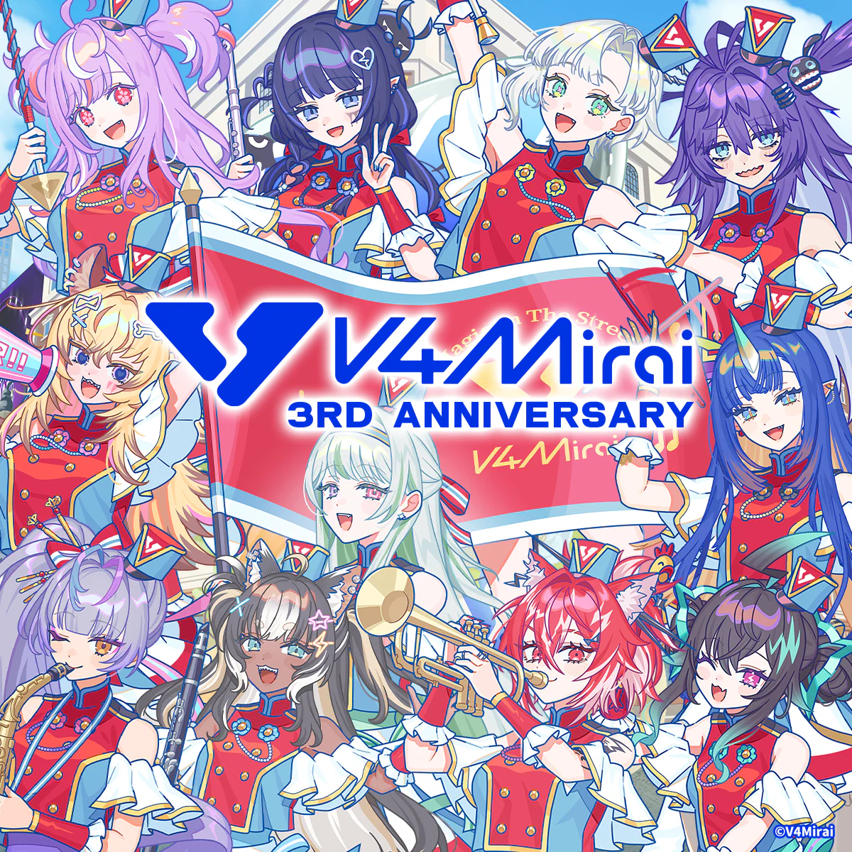 V4Mirai 3rd Anniversary Merch - Group Deskmat - Image 3